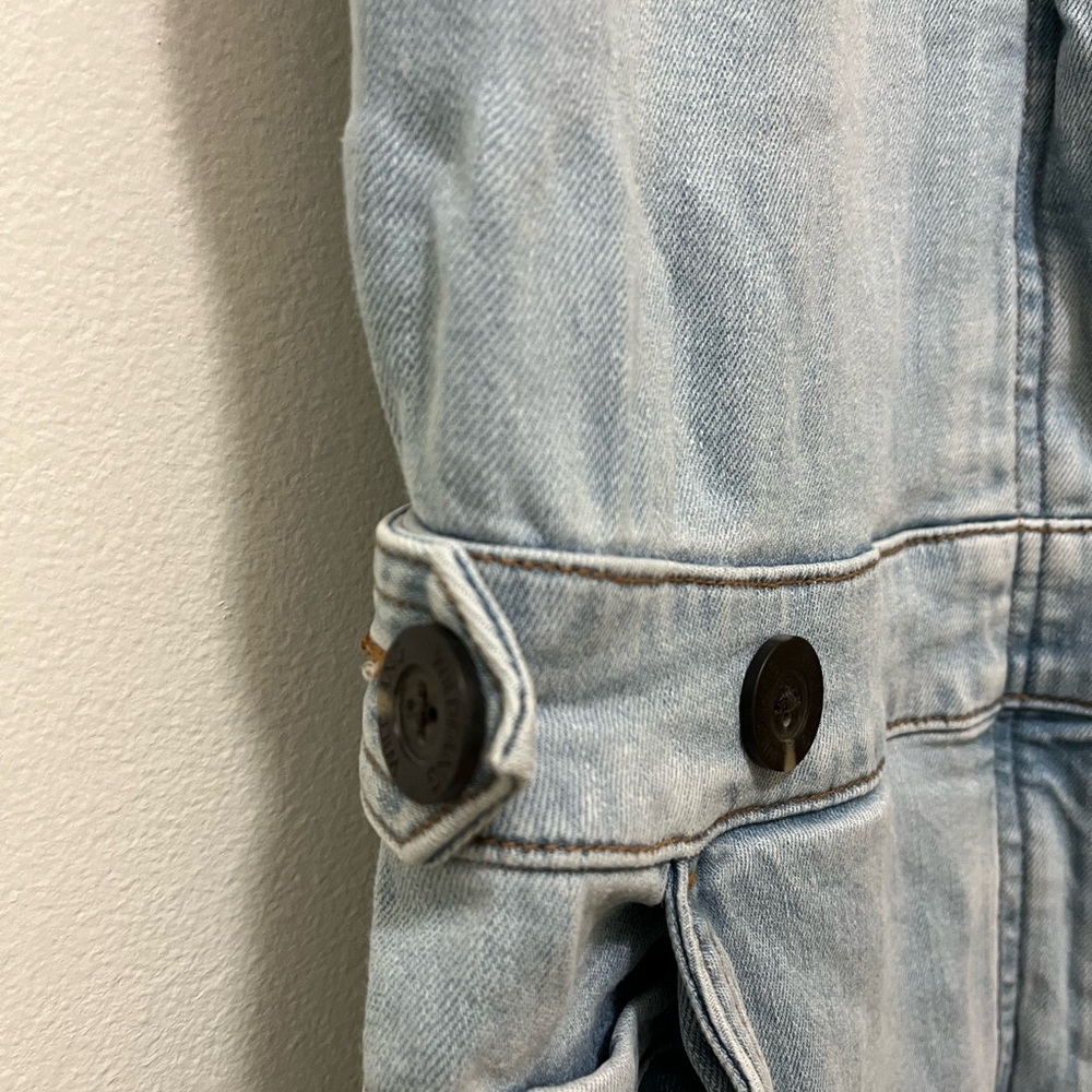 Wildfang Denim Sleeveless High Waisted Coverall Jumpsuit - Picture 2 of 5